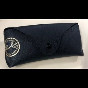 Ray Ban Textured Black Leather Sun Glasses Case
